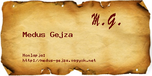 Medus Gejza névjegykártya